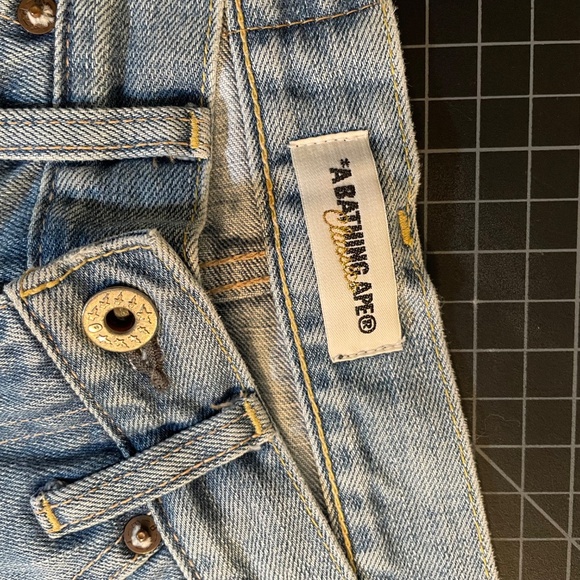 A Bathing Ape BAPE Women’s Star Logo Embroidered Straight Leg Jeans! - Picture 4 of 8